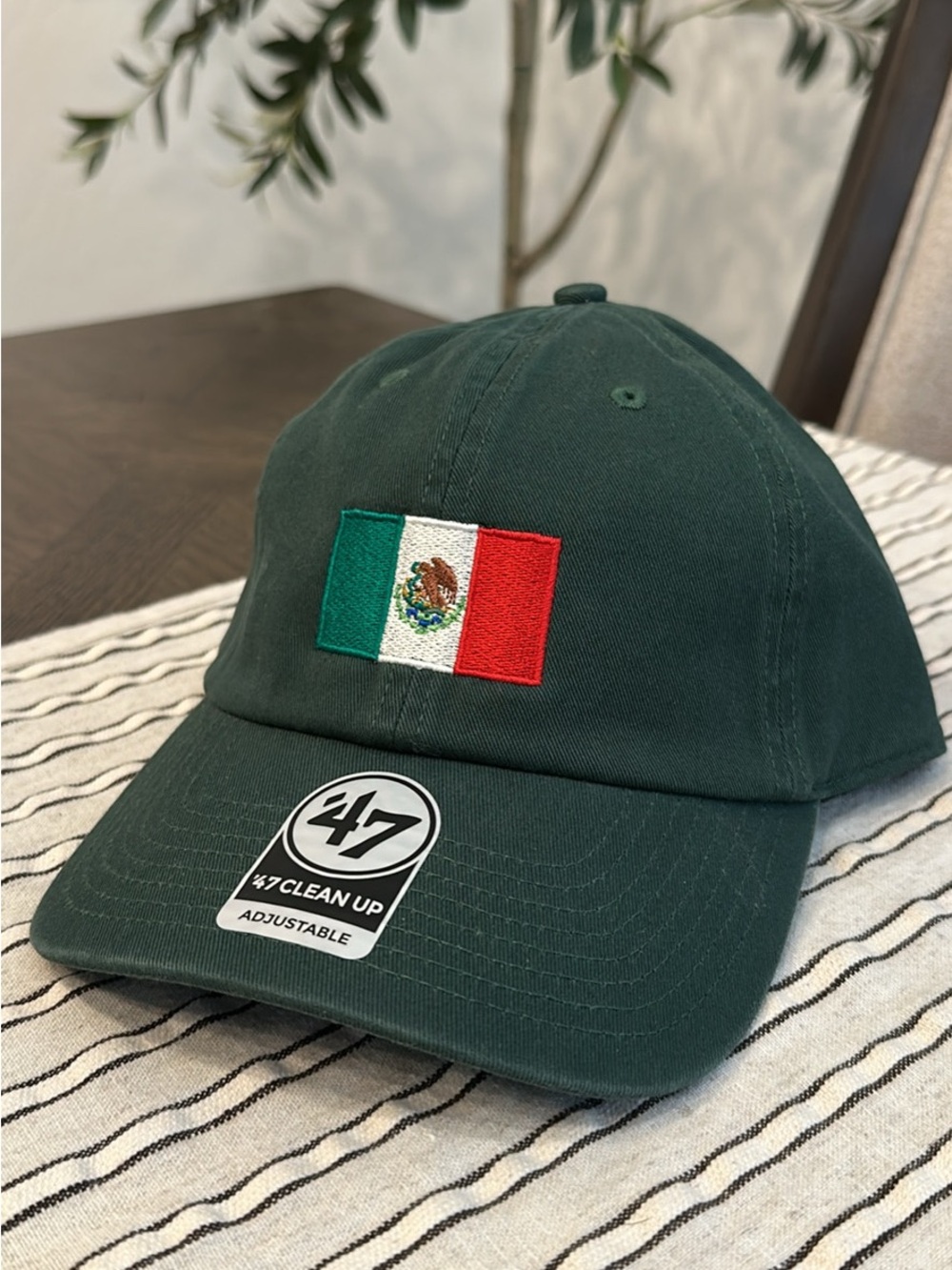 47 Adjustable Cap with Mexico Flag - Forest Green